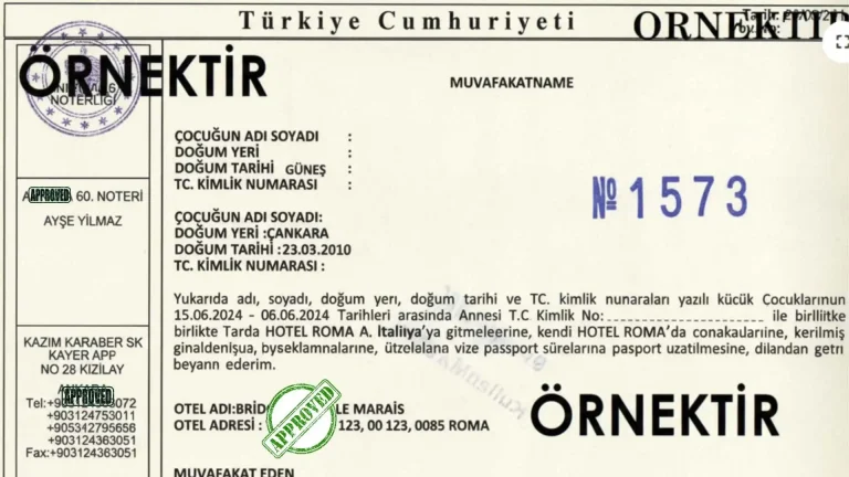 muvafakatname tercümesi