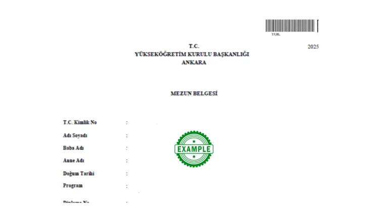 YÖK mezun belgesi yeminli tercümesi